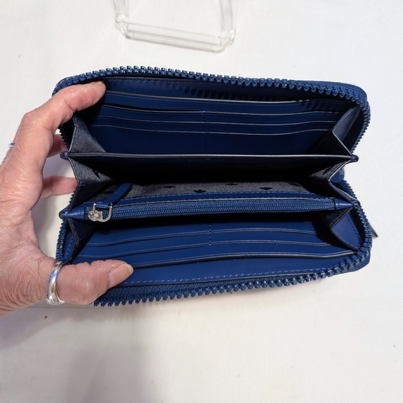 *Kate Spade Joe Large Continental Polka Dot Wallet - Navy And White - Picture 8 of 16